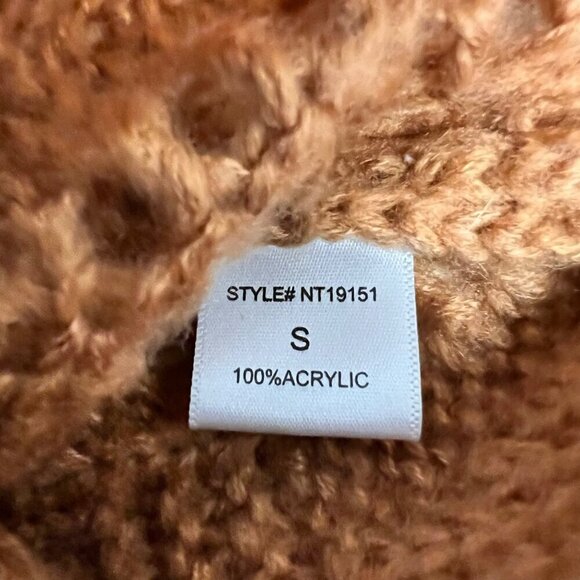 Lumiere Open Knit Long Sleeve Pullover Sweater Womens Size Small Spice - Picture 9 of 9